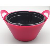 Kvetináč s uškom pink, s pijakovou stuhou