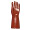 Ochranné pracovné rukovice  27 cm bordové 10ky