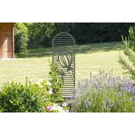   Kovová treláž na rastliny s dekoratívnymi makovými motívmi Puppy, olivovo-zelená 0,33x1,22 m