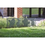   Lem záhona kovový dekoratívny s motívmi kaktusov Cactus border zelený 0,40x1 m