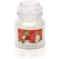   Vonné sklo Premium, škorica a jablko, uzatvárateľné 130 g