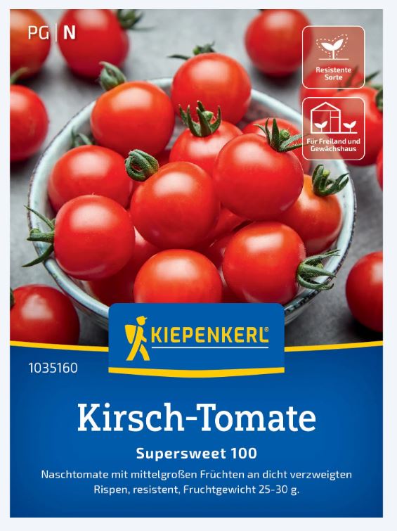 Paradicsom (cseresznye)-Supersweet 100 Kiepenkerl ca. 9 db mag