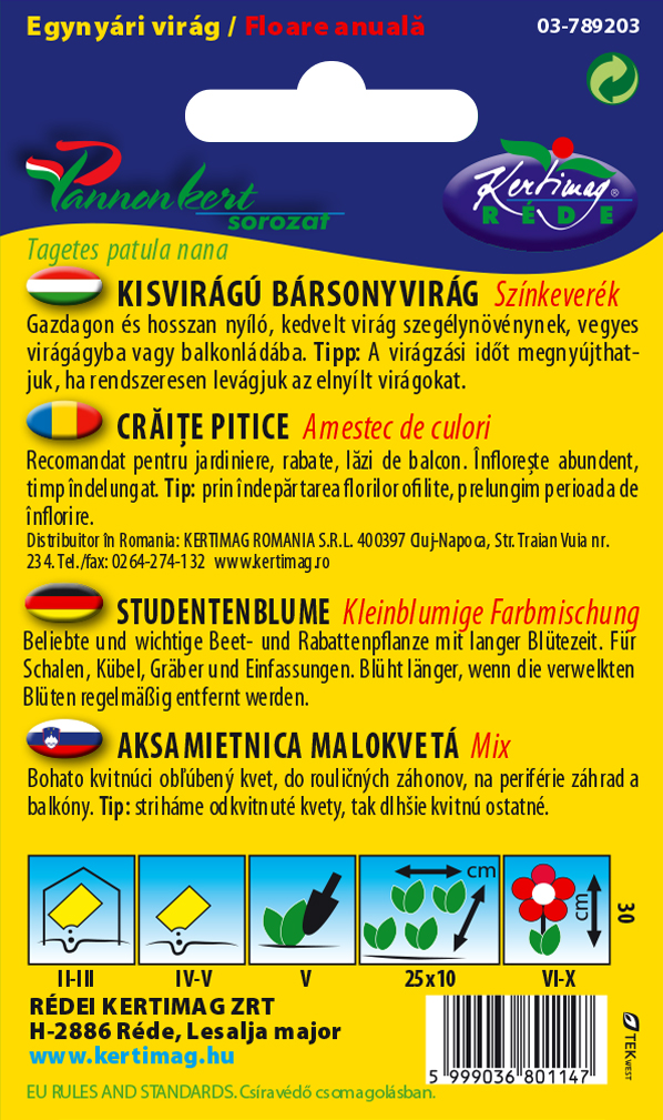 Aksamietnica malokvetá zmes farieb 1 g