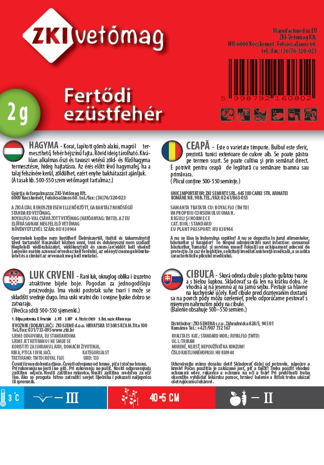 Cibuľa biela Fertődi striebornobiela 2g ZKI