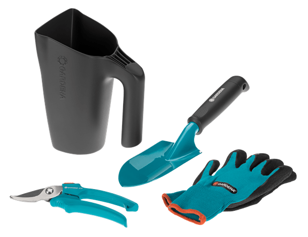 Hand tool set with watering can Gardena