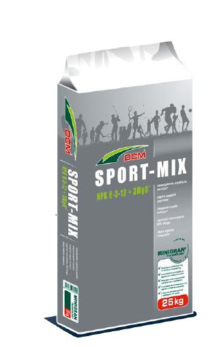 DCM Sport-Mix gyeptrágya 8-3-12+3MgO 36% szerves anyag 25 kg