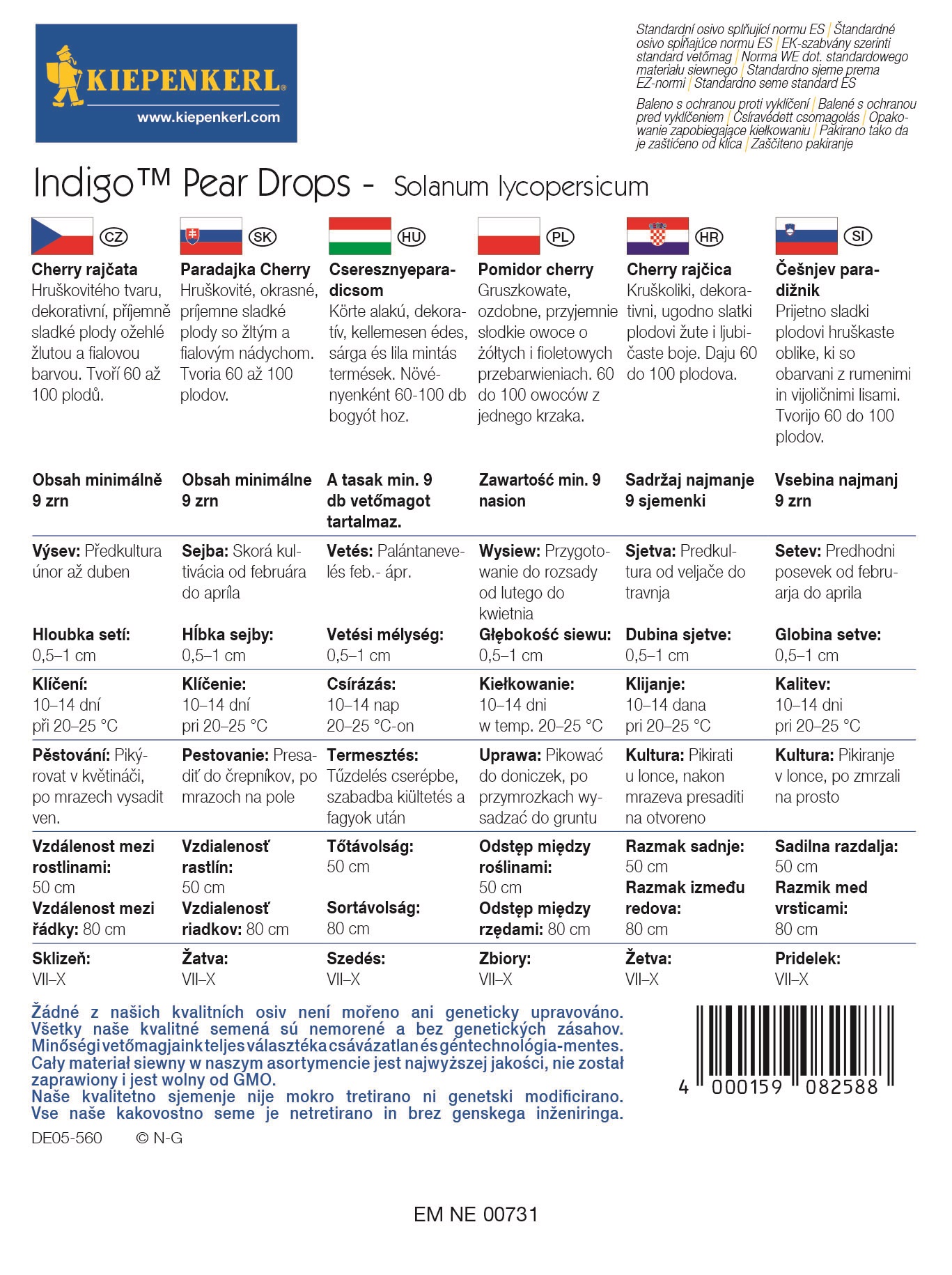 Čerešňové paradajky Indigo™ Pear Drops min. 9 ks semien Kiepenkerl