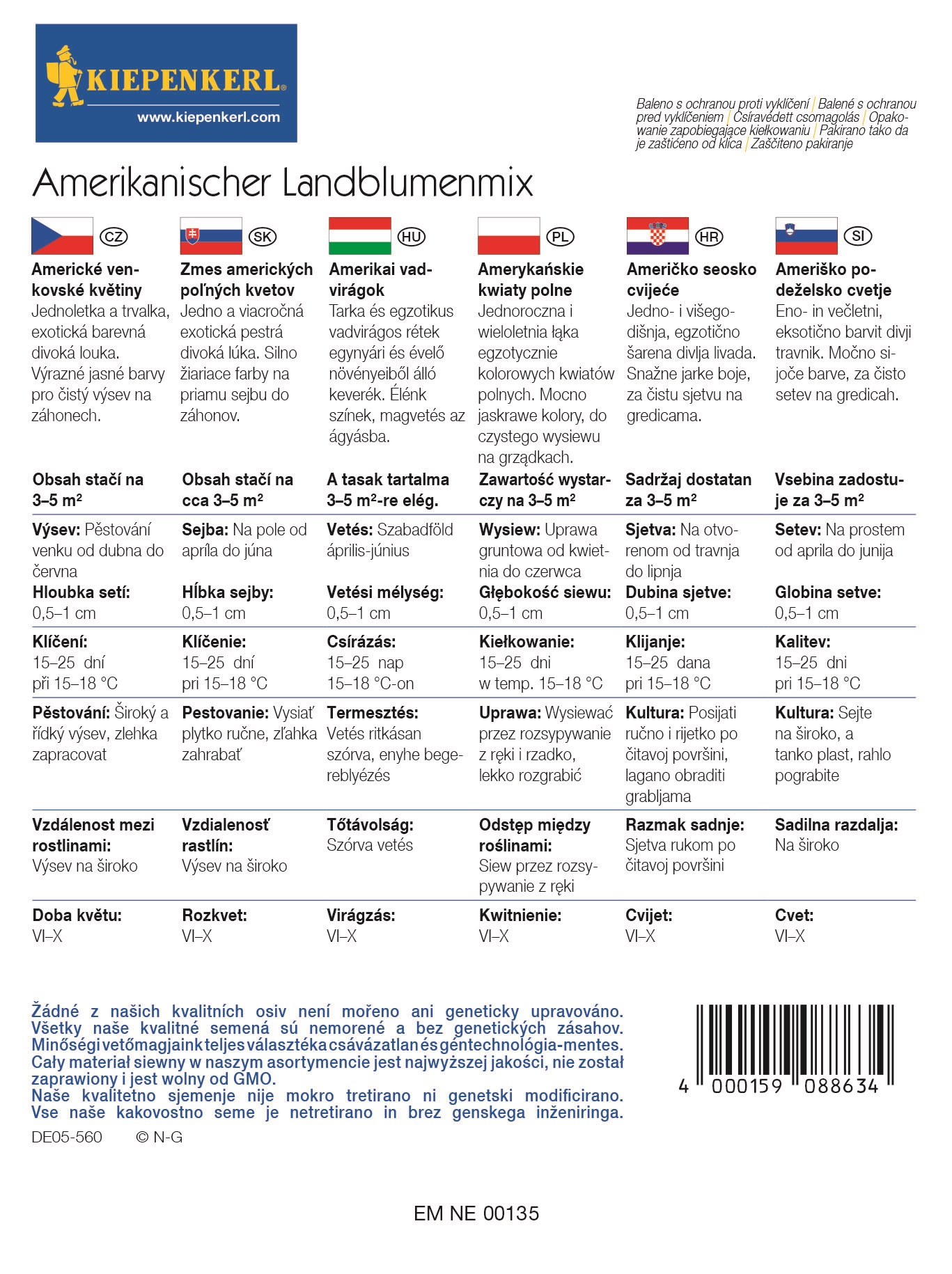 Americké poľné kvetiny mix Kiepenkerl