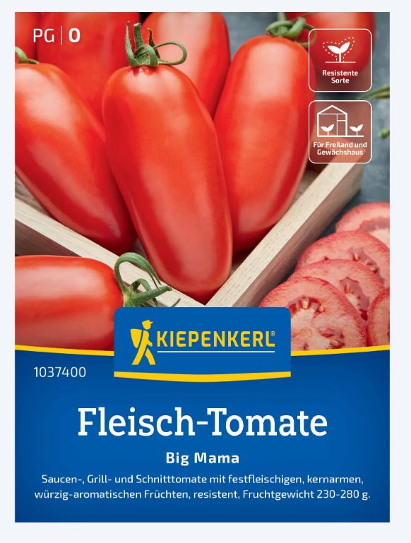 Paradicsom (hús)-Big Mama (hosszúkás) Kiepenkerl ca. 7 db mag