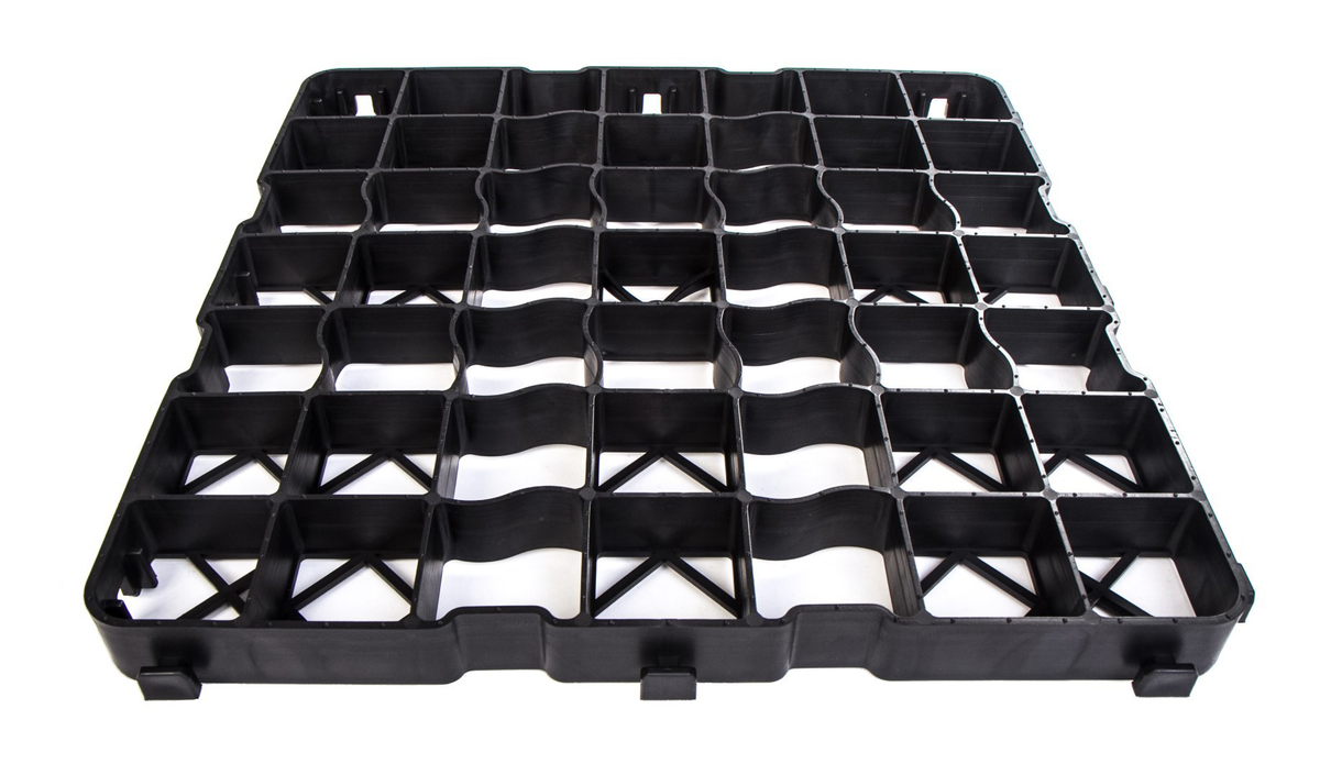 Mriežka na trávnik 30 čierna 50x50x3 cm