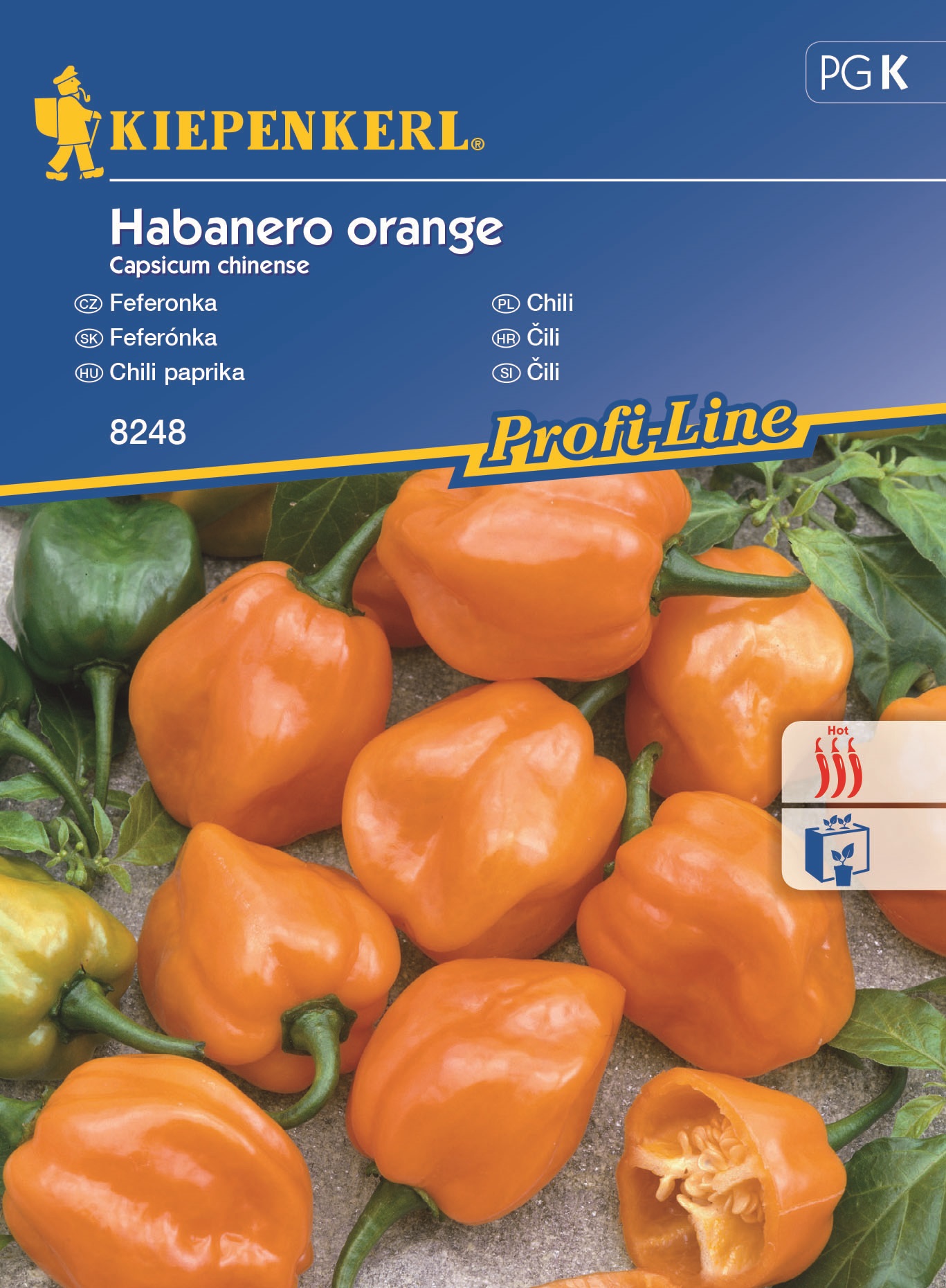Chili paprika Habanero narancssárga min. 14 db mag Kiepenkerl