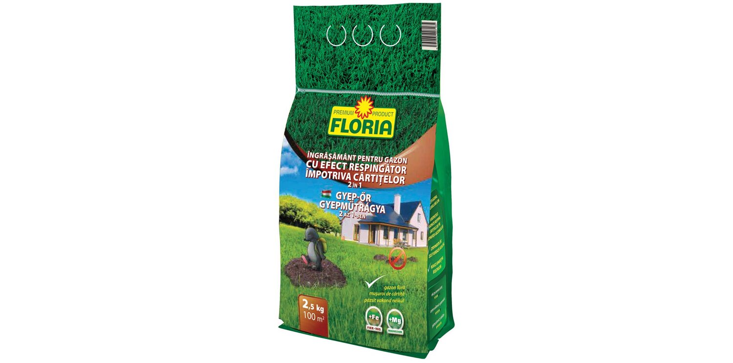 Lawn fertilizer with mole repellent effect Floralia 2,5 kg
