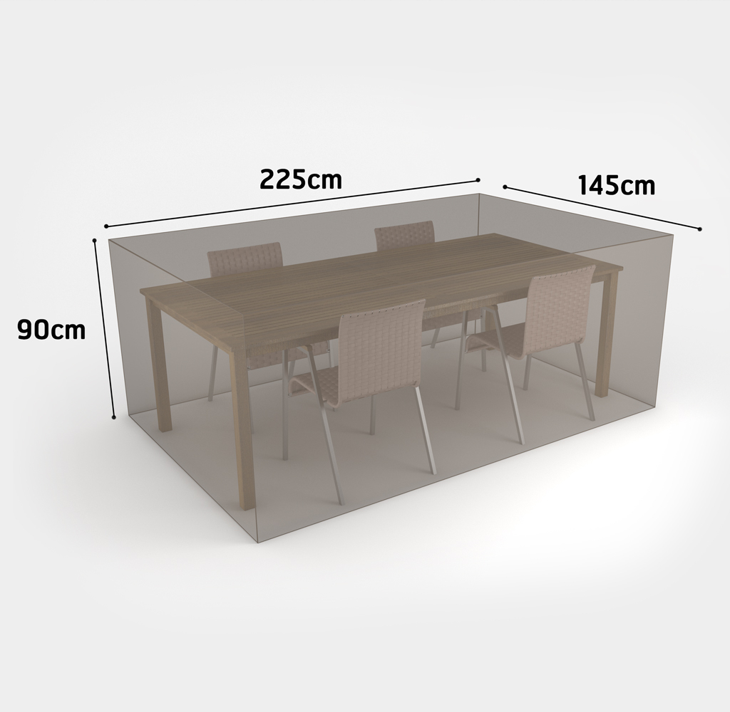 Kryt na záhradný stôl obdĺžnikový + 4 stoličky Covertop 225x145x90 cm