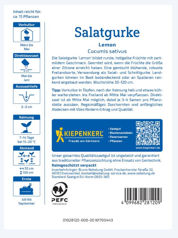 Citromuborka-Lemon Kiepenkerl ca. 15 db mag