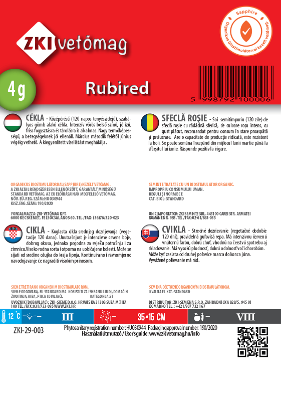 Červená repa Rubired 4 g ZKI