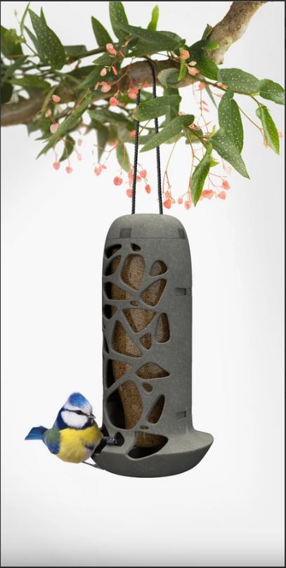 Madáretető TARA 100%-ban újrahasznosított, szürke-zsírgolyókhoz, újrahasznosított kötéllel