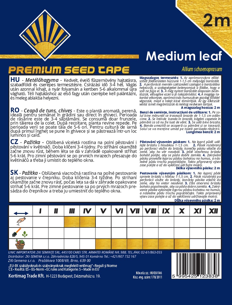 Výsevná páska Pažítka na balkón BK 2m