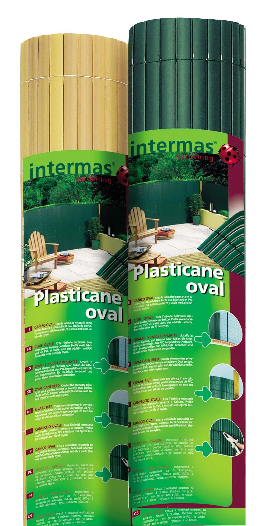 Oválna plastová trstina Plasticane Oval zelená 2x3 m