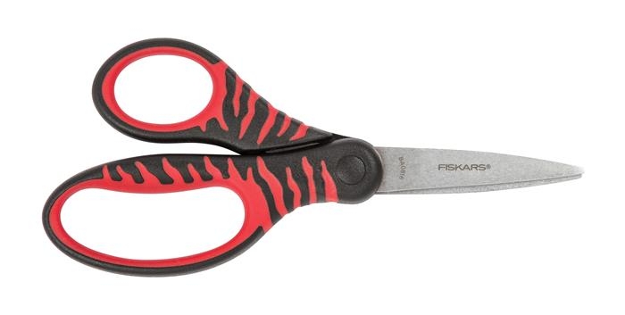 Detské nožnice Fiskars Softgrip, čierne a červené, 15 cm