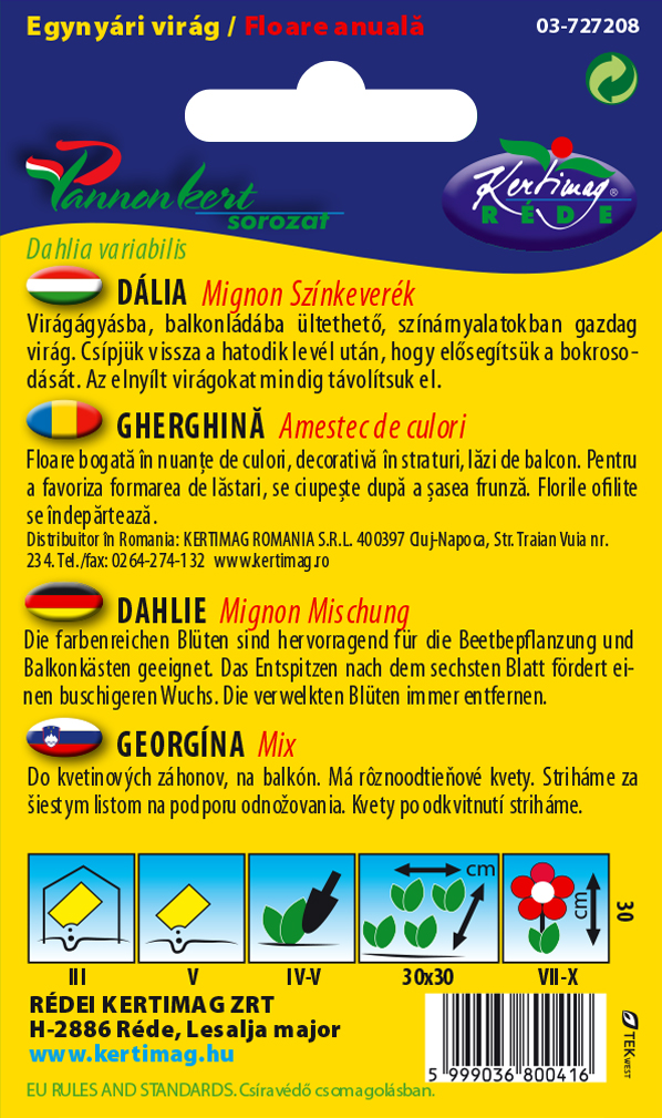 Georgína zmes farieb