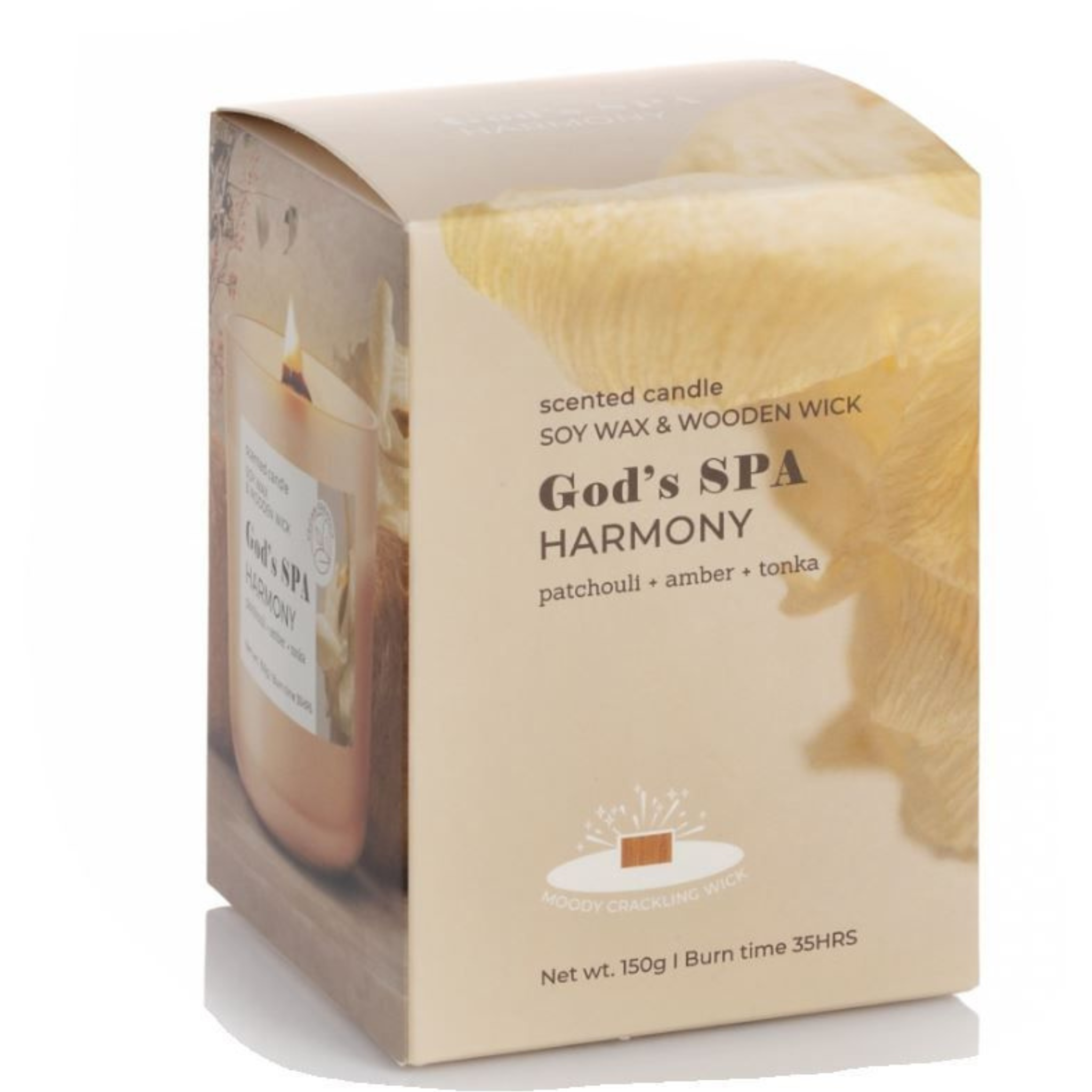 Vonné sklo Premium, sójový vosk God's SPA Harmony 150 g