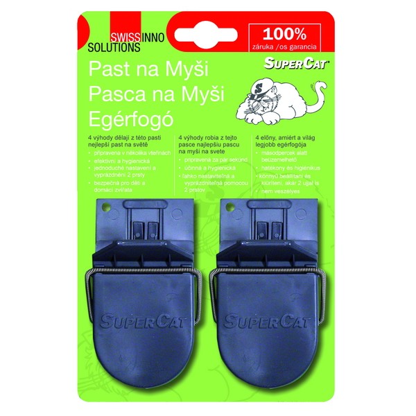 Plastový lapač myší s nástrahou SuperCat (2 ks)