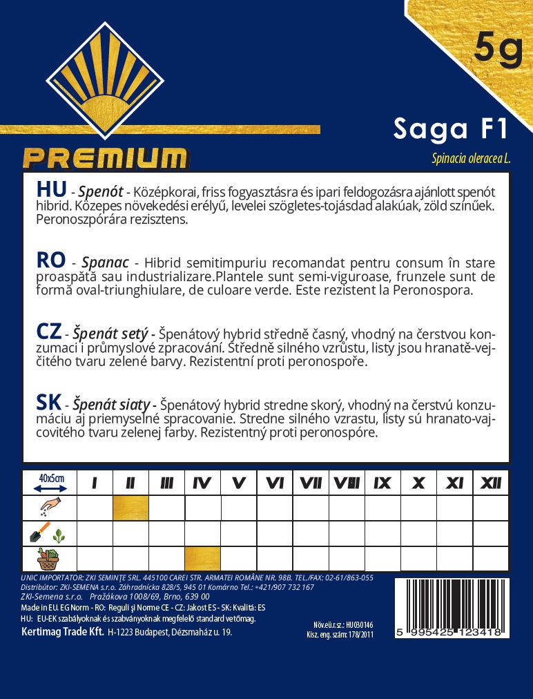 Špenát Saga F1 BK 5g