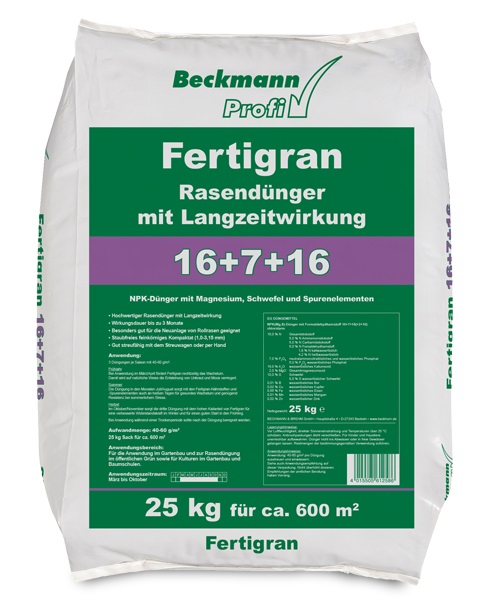 Beckmann udržiavacie, dlho pôsobiace trávnikové hnojivo 16-7-16 25kg