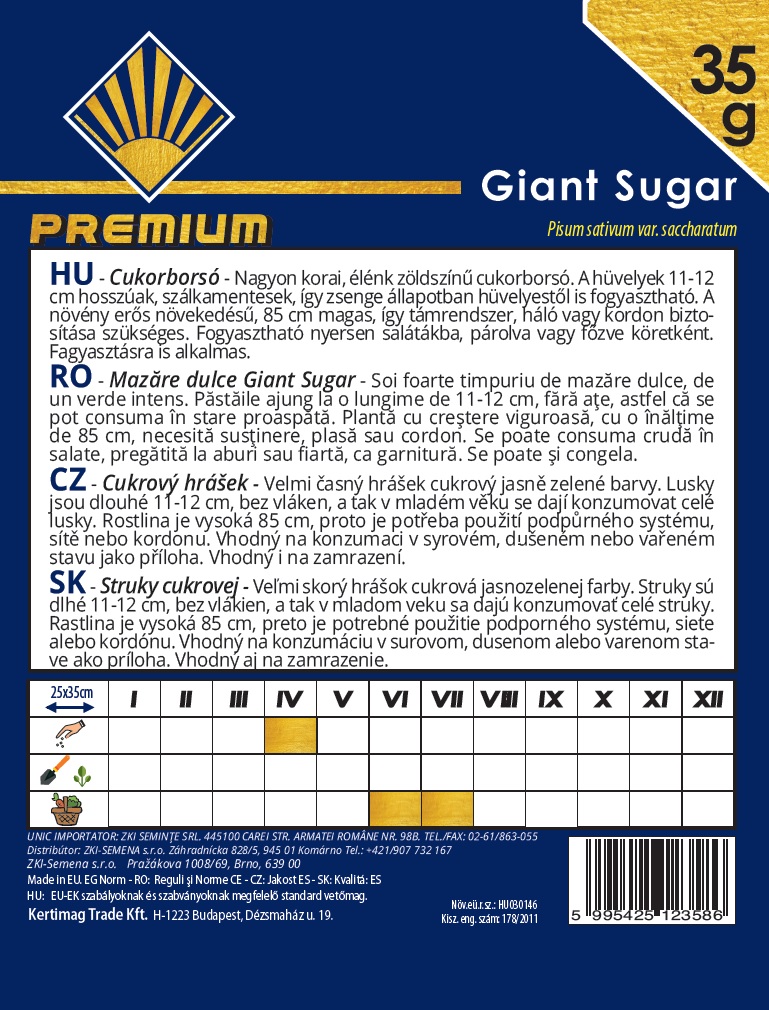 Hrášok cukrový  Giant Sugar BK 35g