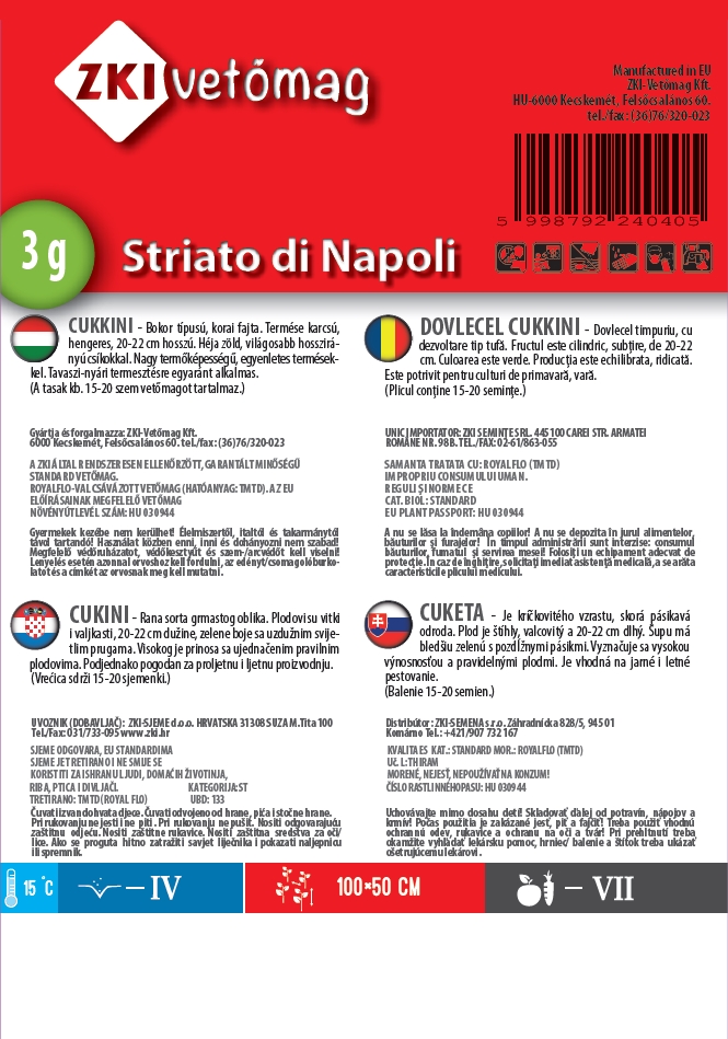Cuketa pásikavá Striato di Napoli 3g ZKI