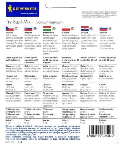 Bazalka (Try-Basil-Mix) sušená zmes semien Kiepenkerl 20 semien