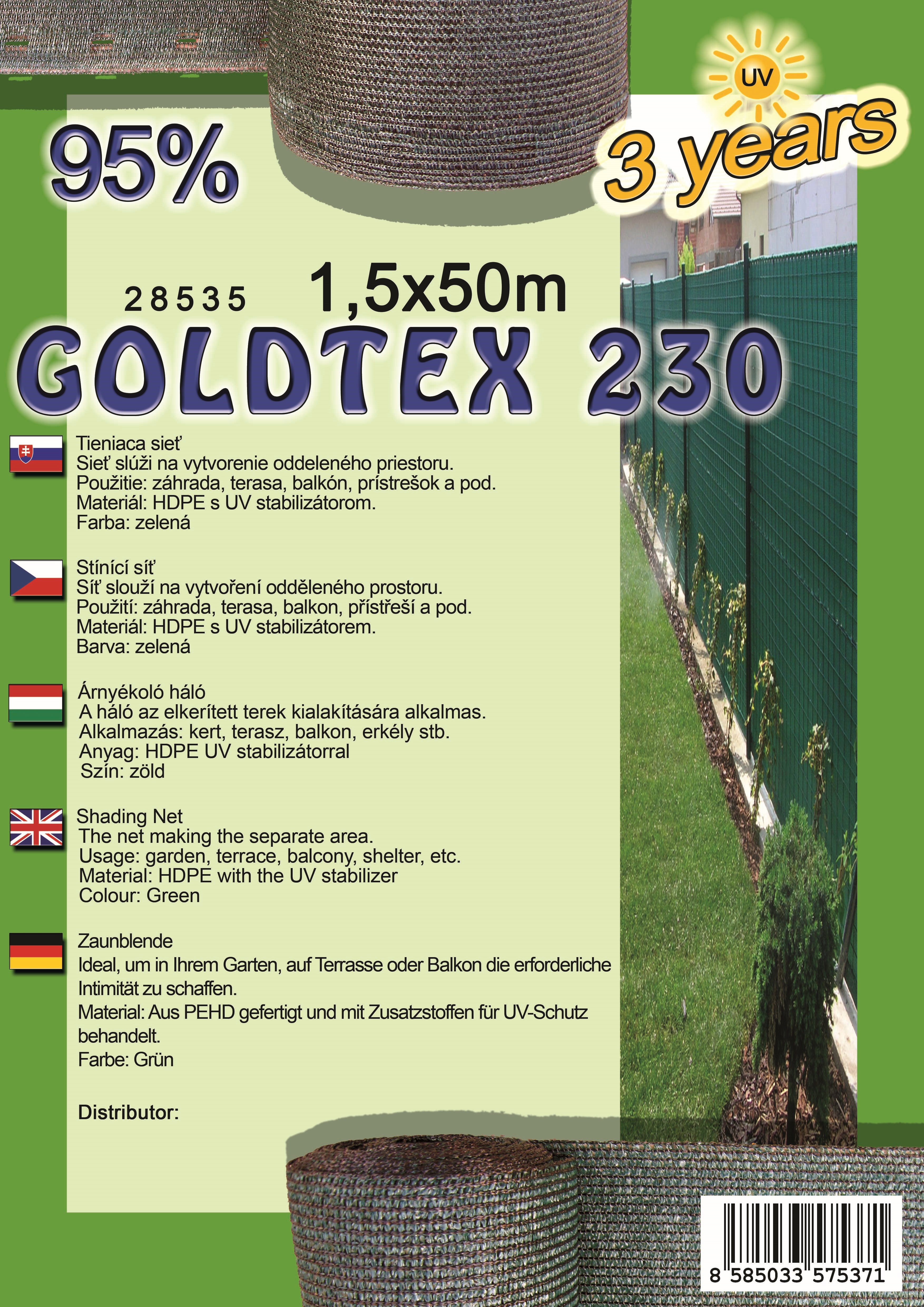 Tieniaca sieť LIGHTTEX90 1,5X50 m zelená 80%