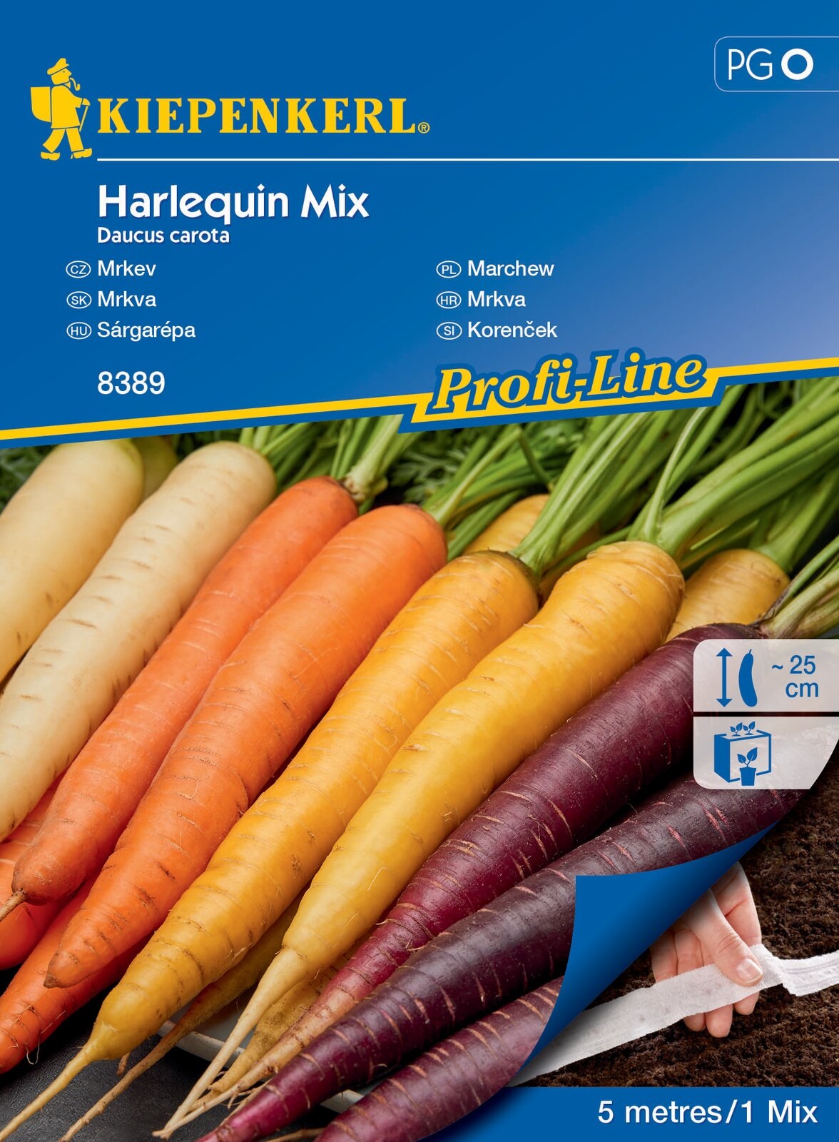Carrot Harlequin Mix F1 seed strip Kiepenkerl 5 m
