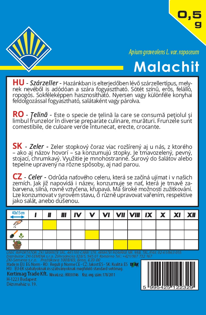 Celer stonkový Malachit BK 0,5g