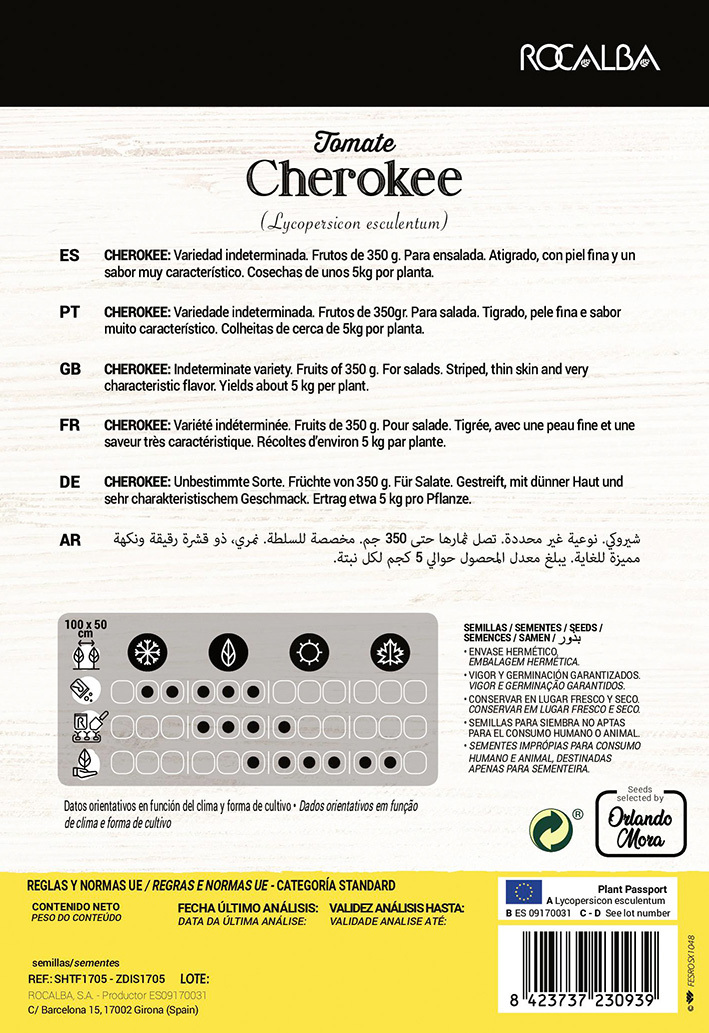 Paradajky Cherokee (Farmer) Rocalba 15 semien
