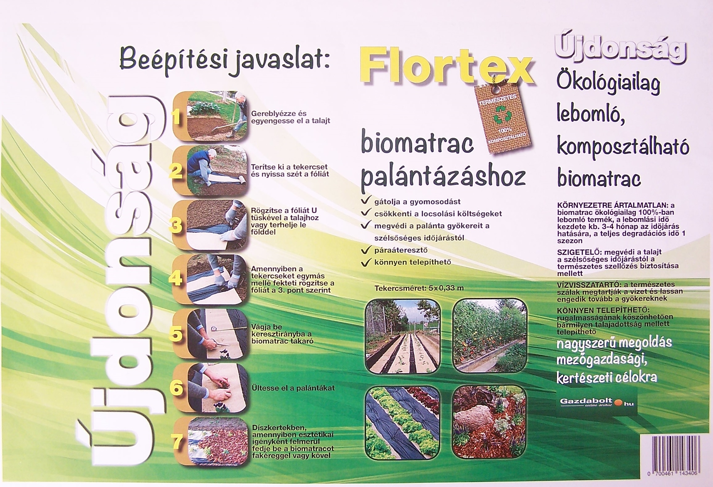 Flortex biomatrac k vysádzaniu sadeníc 5x0,33m