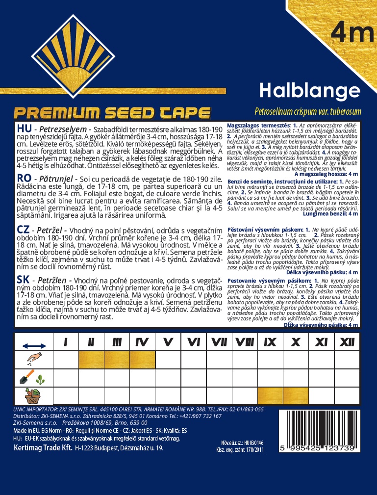 Vetőmagszalag Petrezselyem Félhosszú BK 4m