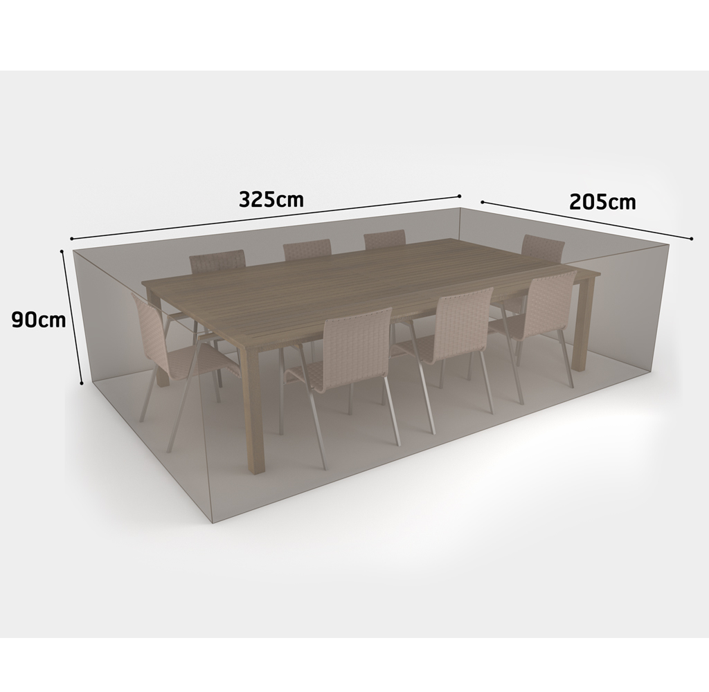 Kryt na záhradný stôl obdĺžnikový + 8 stoličiek Covertop 325x205x90 cm