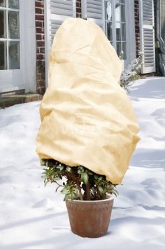 Téli takaró fólia zsinórral, beige átm. 75cmx1,5 m 50g/m2 2 db