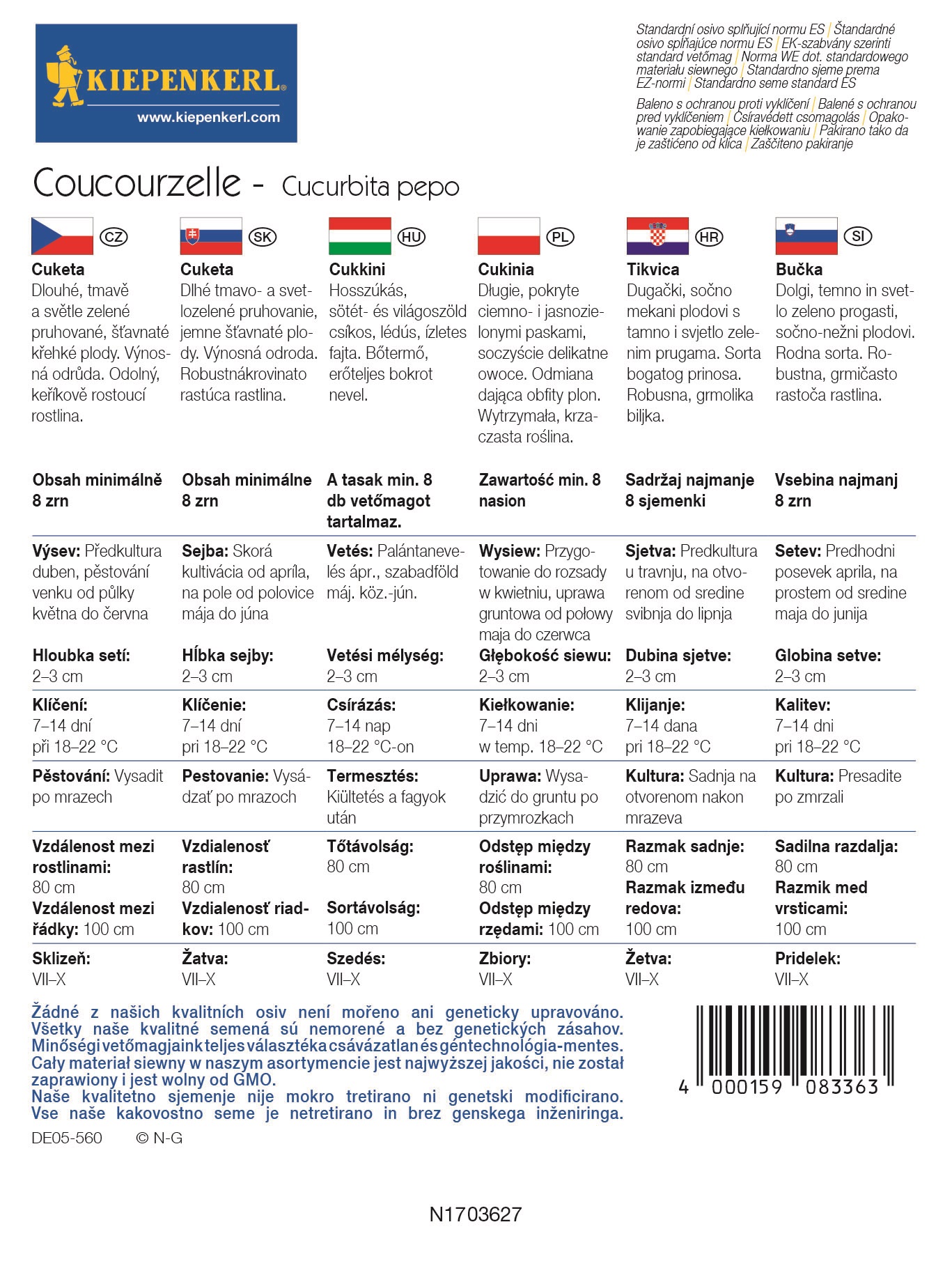 Cuketa Coucourzelle min. 8 ks semien Kipenkerl