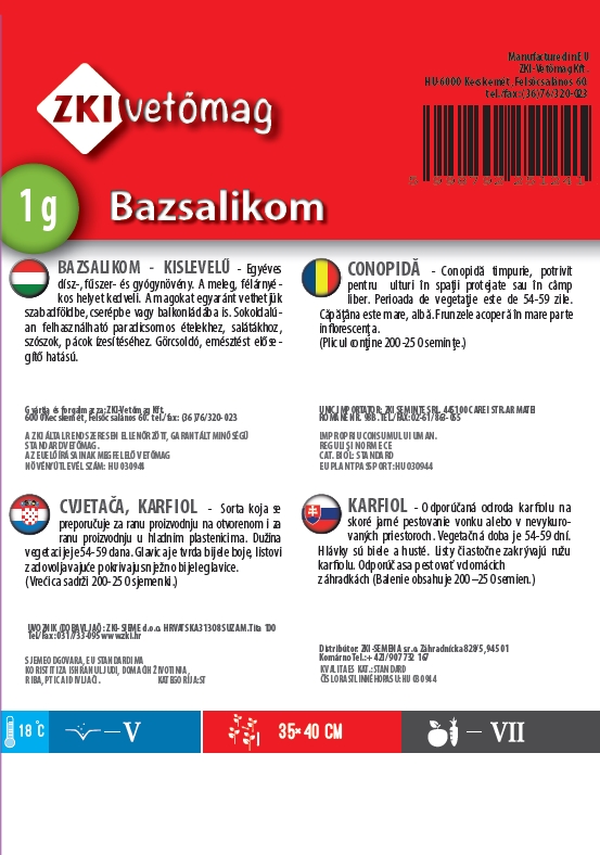 Bazalka malolistá 1g ZKI