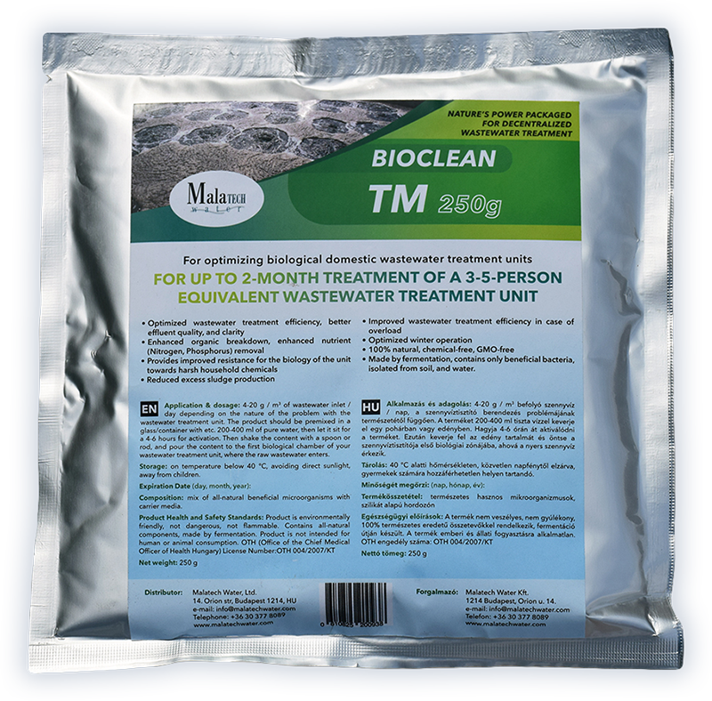 Bioclean TM szennyvíztisztíó mikroorganiznus készítmény 250 g