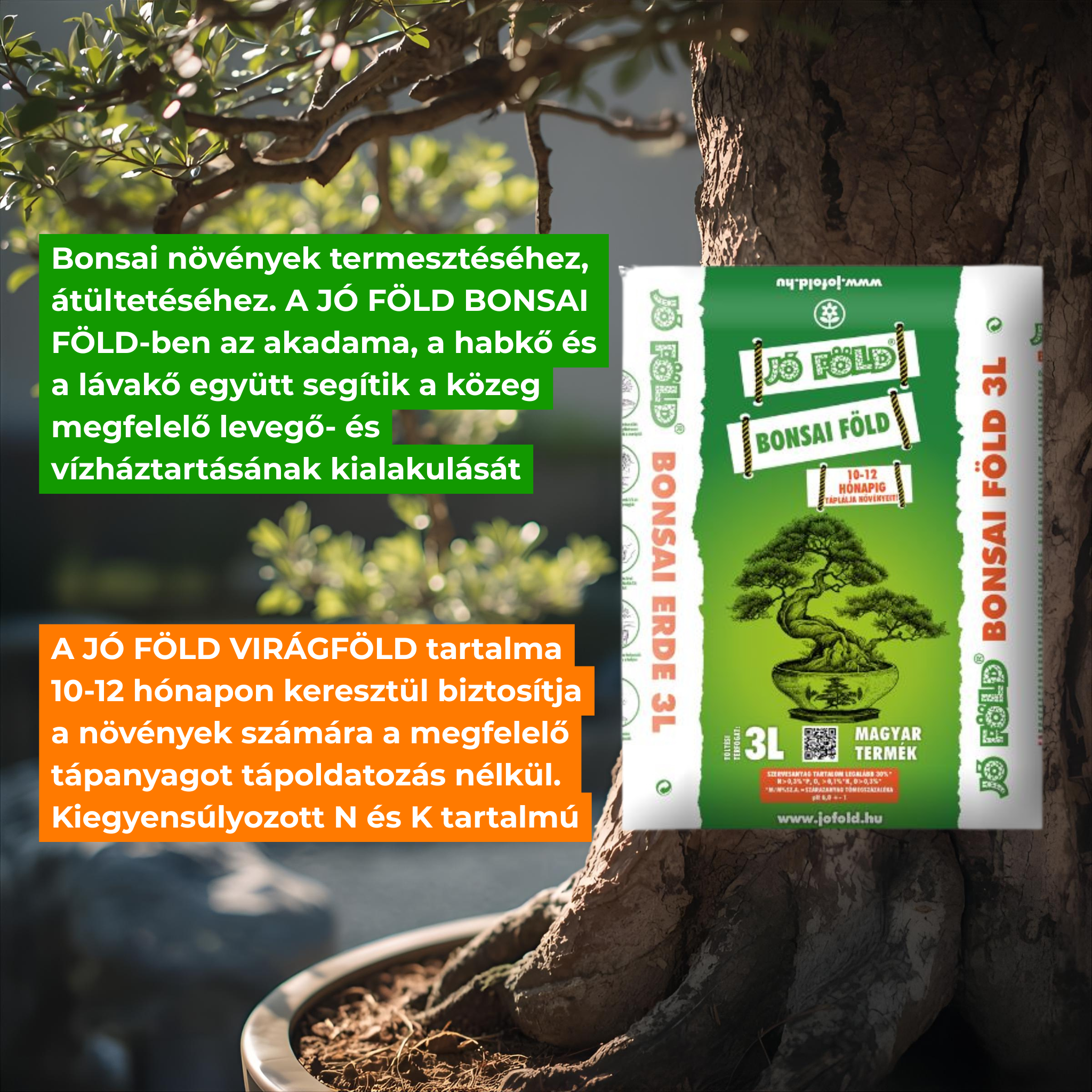 Bonsai föld Jó-Föld 3 l