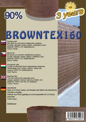 Fence mesh BROWNTEX160 1,5X10 m brown 90%