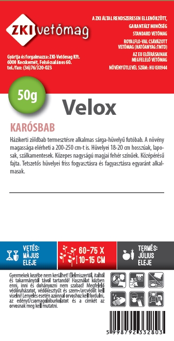 Úponková žltostruká fazuľa Velox 50g ZKI