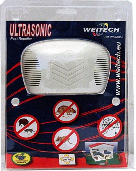 Ultrazvukový odpudzovač škodcov 280m2 Weitech