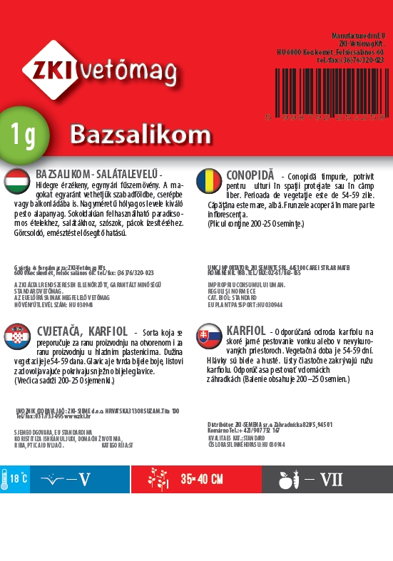 Bazalka šalátovolistá 1g ZKI