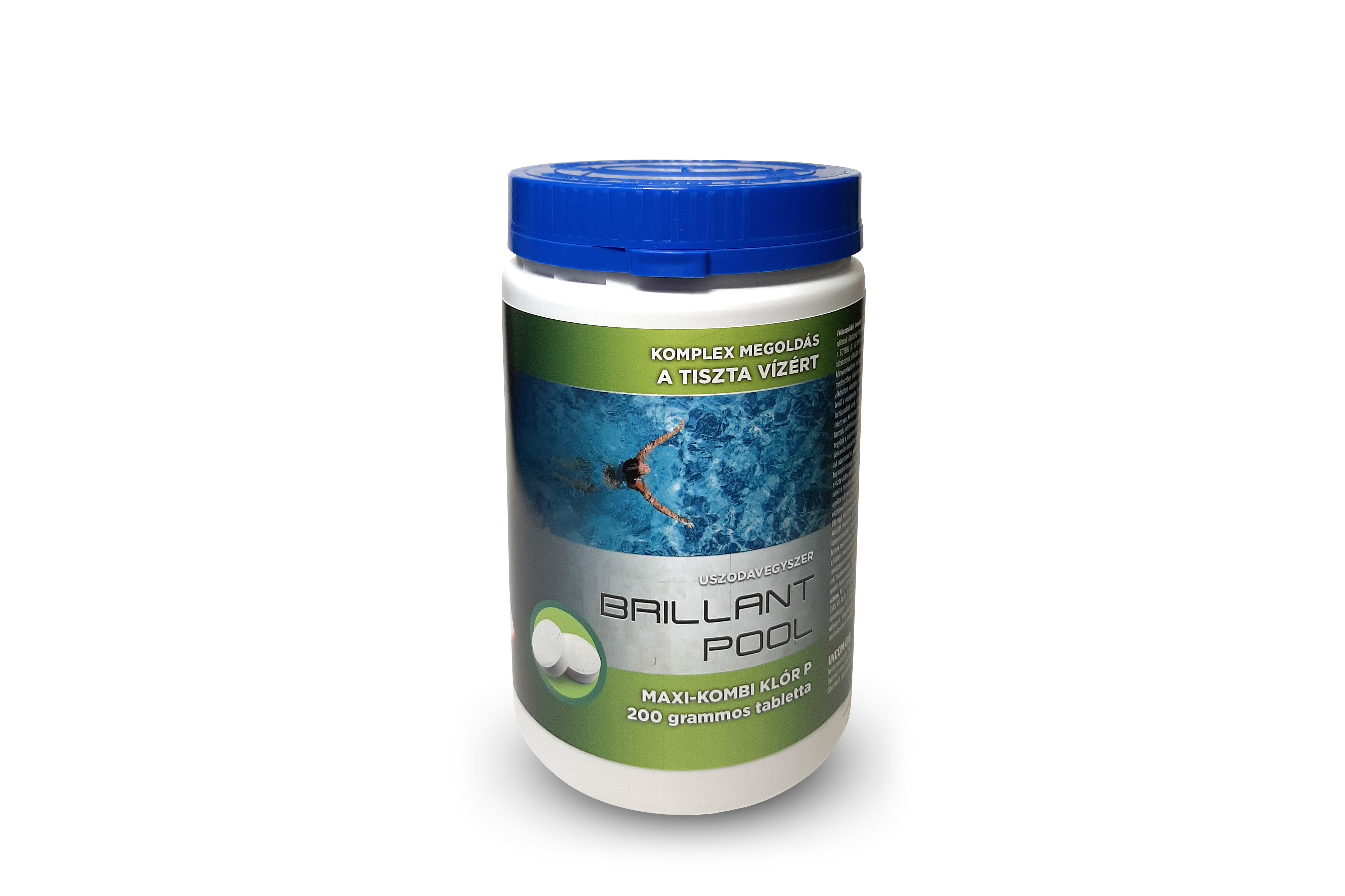 Maxi-kombi klór P-lassan oldódó klórtabletta, algaölő, pelyhesítő 200g/db 1 kg